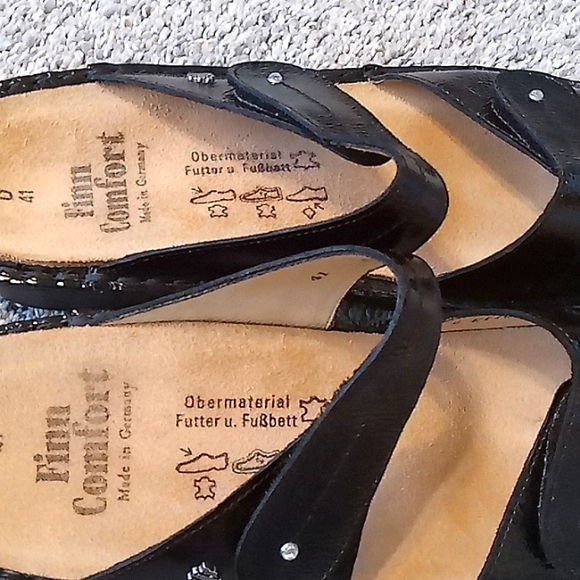 NWOT Finn Comfort Black Patent Leather Sandals Size 41D Size 10.5/11 - Picture 4 of 5